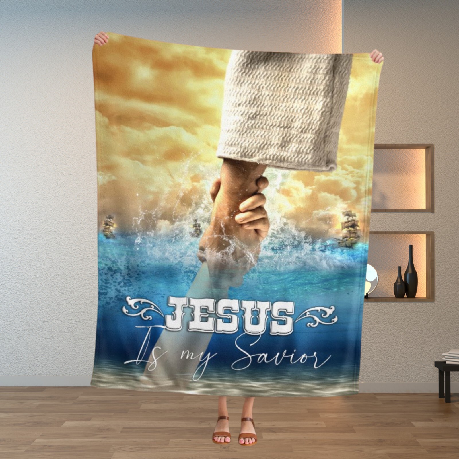 Jesus My Savior Blanket | 3D Christian Fleece Sherpa Throw – Religious Gift gallery
