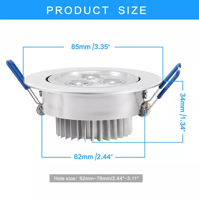 4/10PCS Dimmable Recessed LED Ceiling Downlight Spot Light Lamp 85V-265V Round gallery