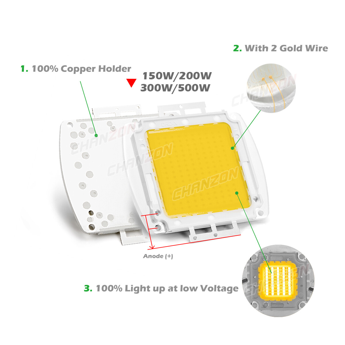 High Power Led Chip 150W 200W 300W 500W Smd Bulb Intensity Light Emitter Diode gallery