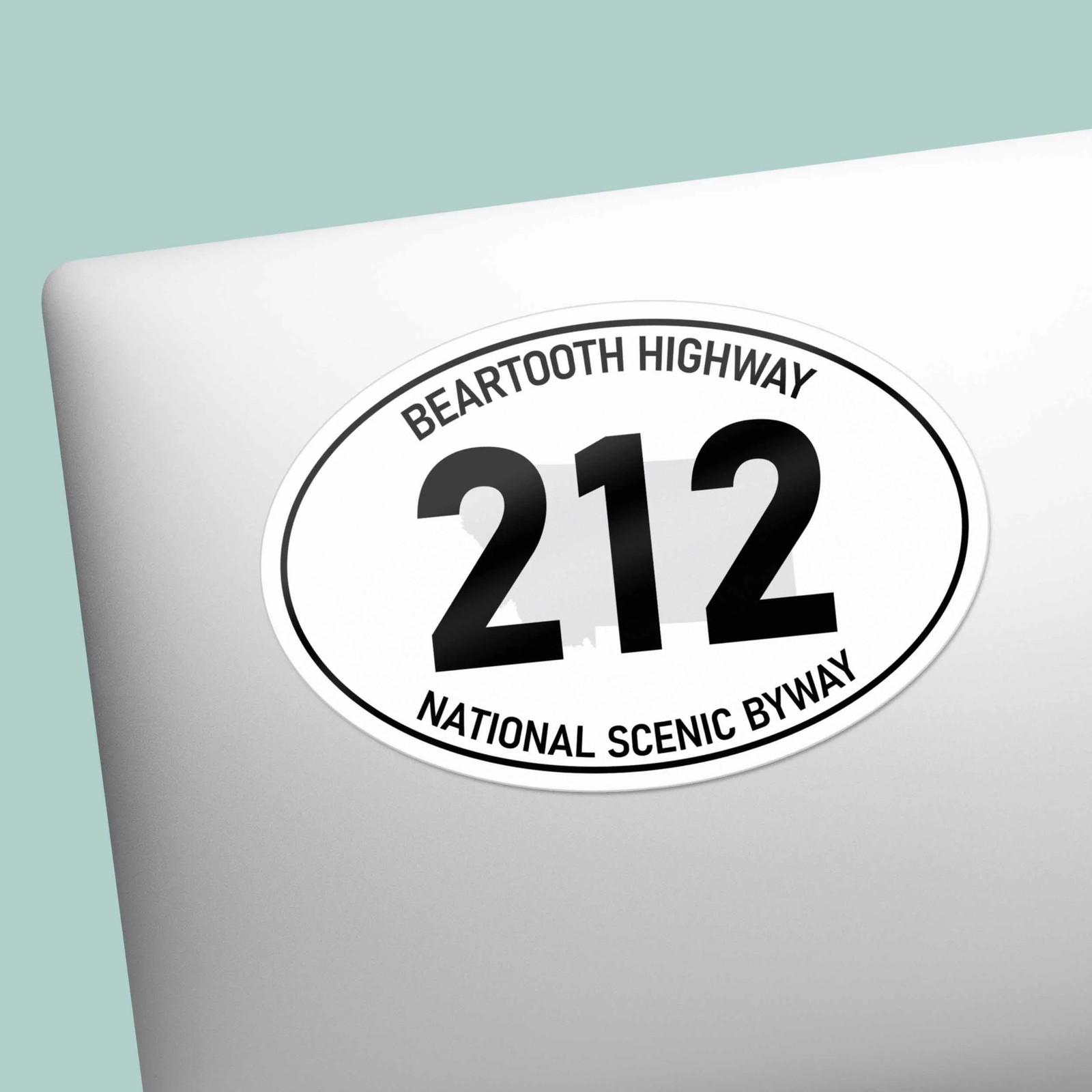Beartooth Highway 212 Montana White Oval Sticker gallery