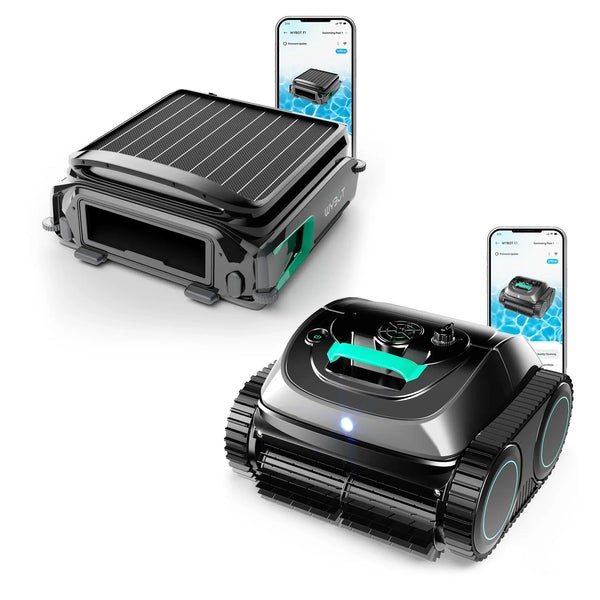 WYBOT C1 Robotic Pool Cleaner with F1 Solar Powered Surface Skimmer Bundle, New gallery