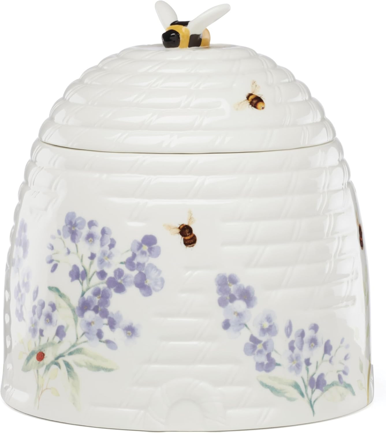 Lenox Home And Kitchen, Butterfly Meadow Beehive Candy Jar, Porcelain Material, gallery