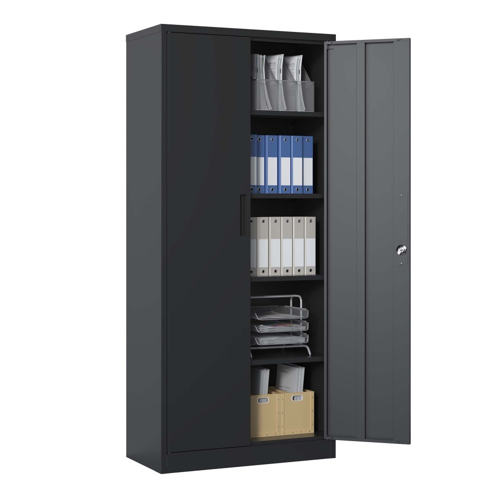 71" Lockable Rolling Metal Storage Cabinet 4 Shelves Garage WorkshopTool Cabinet gallery