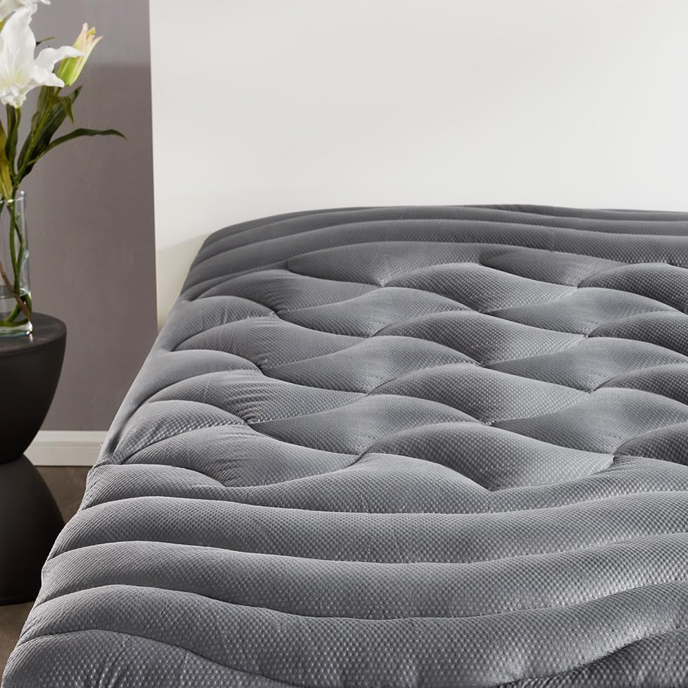 SLEEP ZONE King Mattress Topper, Cooling Mattress Cover for Hot Sleepers, Premiu gallery