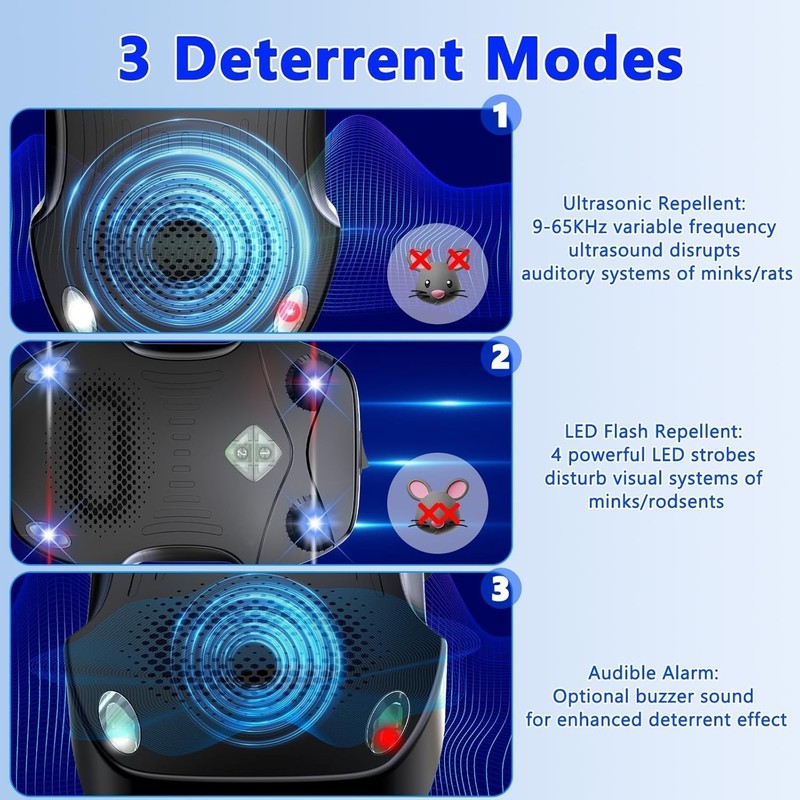 2PCS Ultrasonic Mouse Repeller Car Vehicle Rat Rodent Repellent Animal Deterrent gallery