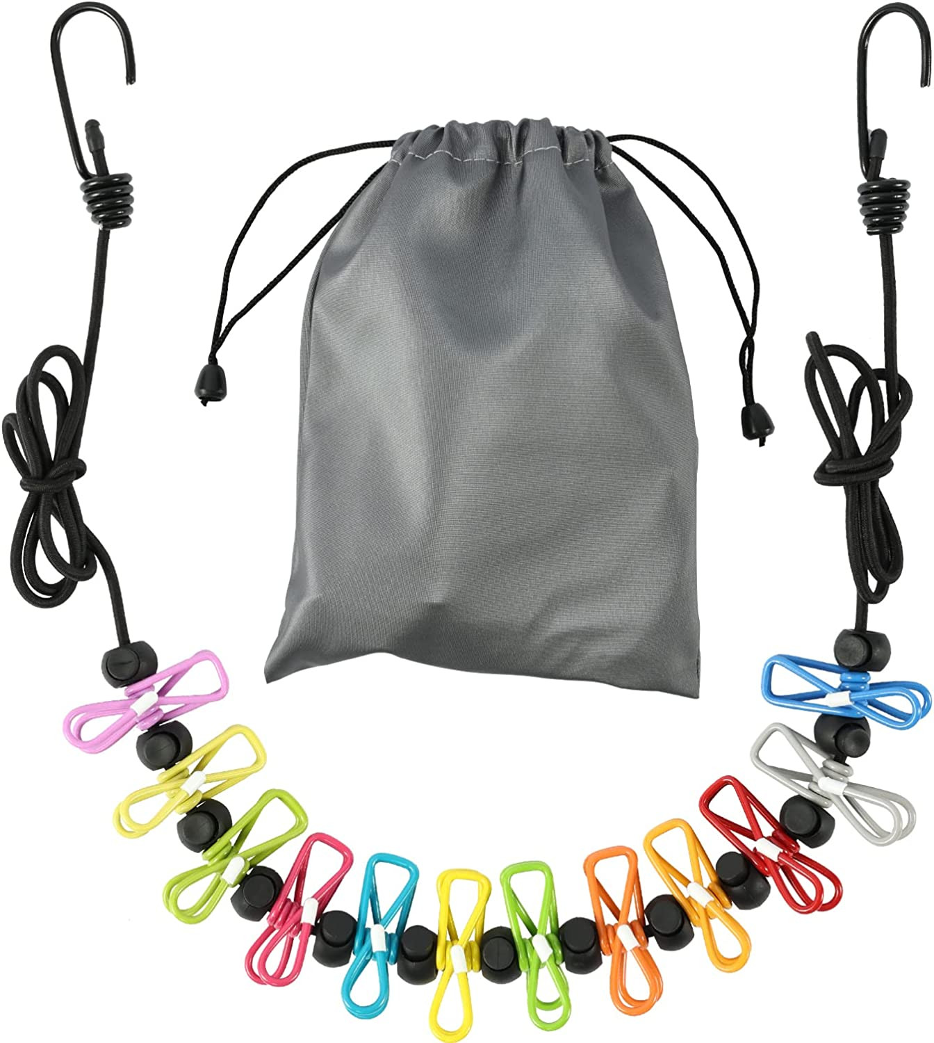Travel-Friendly Retractable Clothesline with 12 Clips for Indoor & Outdoor Use gallery