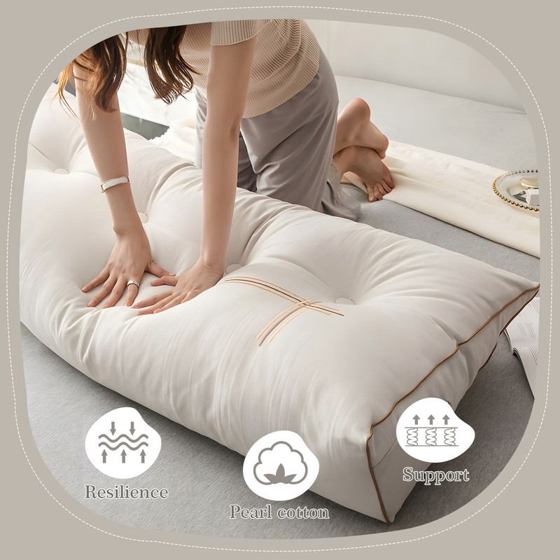 Headboard Pillow Triangular Wedge Bed Backrest Pillow Velvet w/ Removable Cover gallery