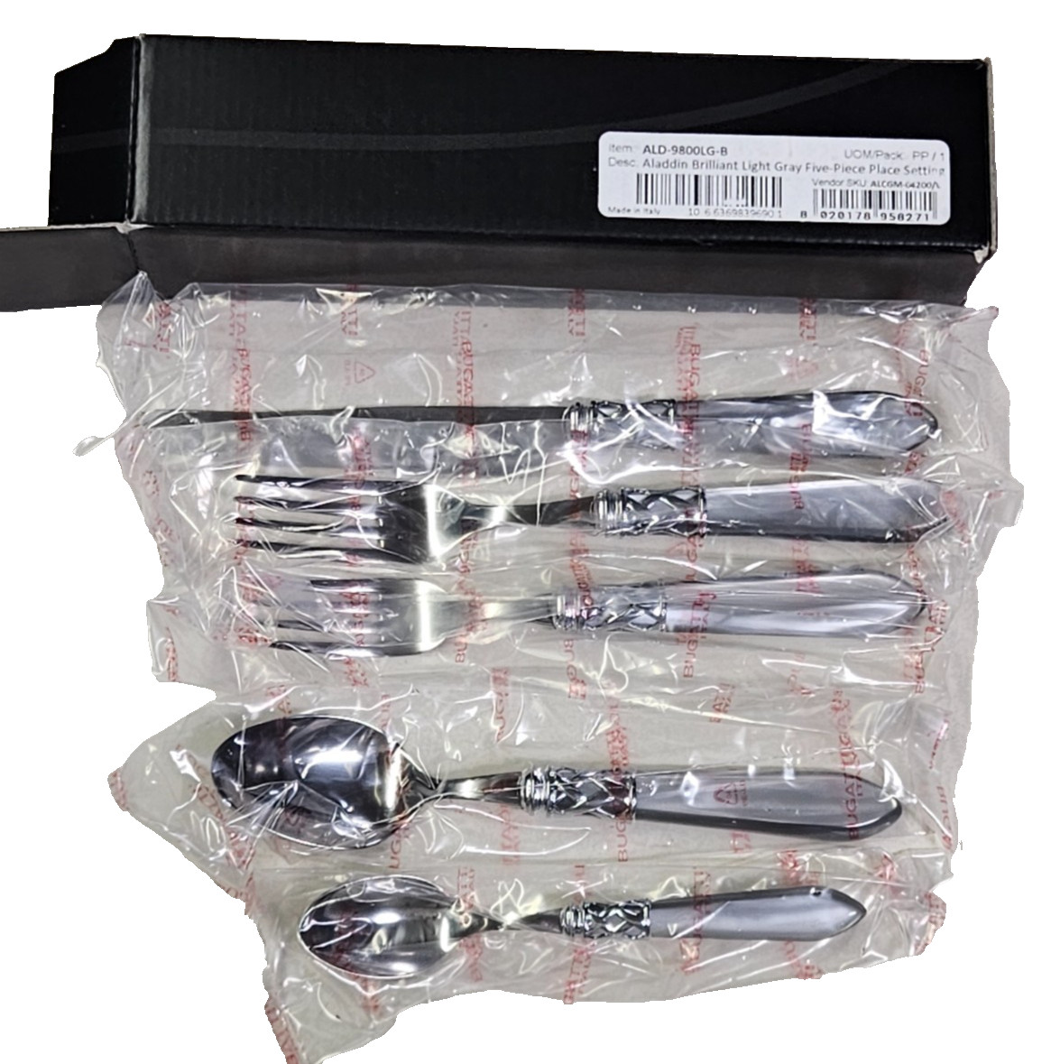 Vietri Aladdin Brilliant Clear Flatware 18/10 Stainless 5 Pc Place Setting New gallery