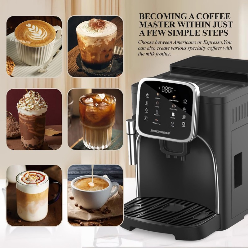 Fully Automatic Espresso Coffee Machine w/ Milk Frother Intuitive Touch Display gallery