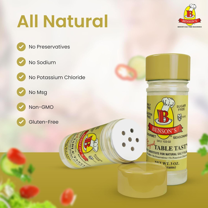 Benson’S - Table Tasty Salt Substitute, Salt-Free Gourmet Popcorn Seasoning, No gallery