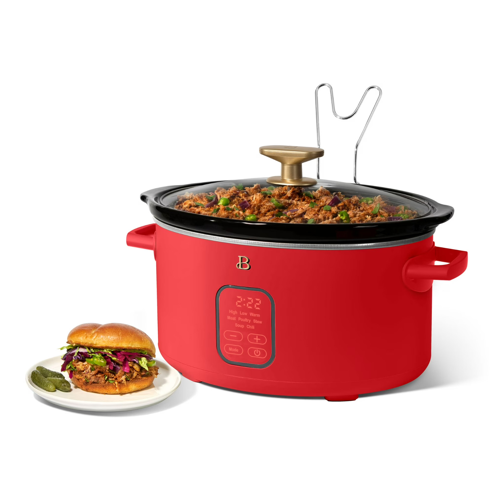 Beautiful 6 Qt Programmable Slow Cooker, Tomato Red by Drew Barrymore gallery