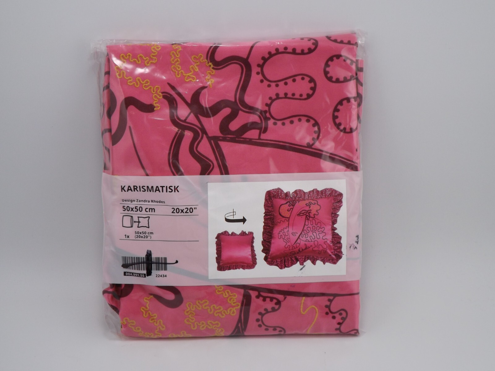 IKEA KARISMATISK Pink Fuchsia Embroidered Cushion Cover 20x20 Limited Edition gallery