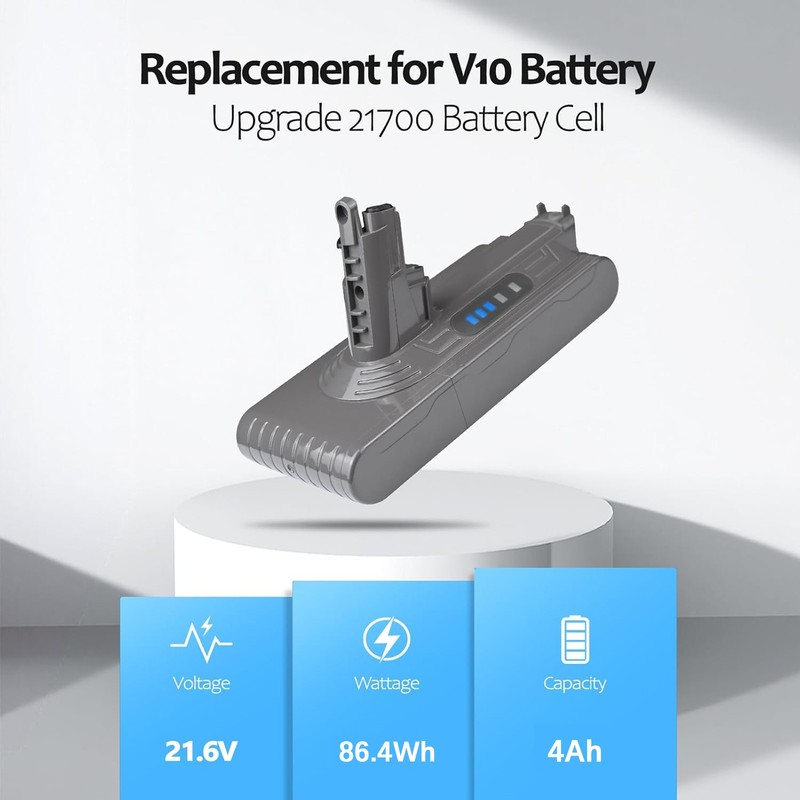 25.2V 4 Ah For Dyson V10 Battery Replacement Animal Absolute SV12 969352-02 New gallery