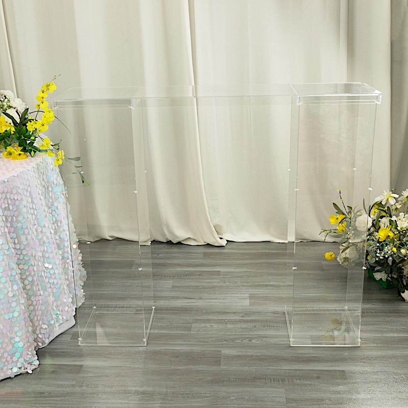 46" x 12" CLEAR Plexiglass Connector Plate for Rectangular Pedestal STANDS Party gallery