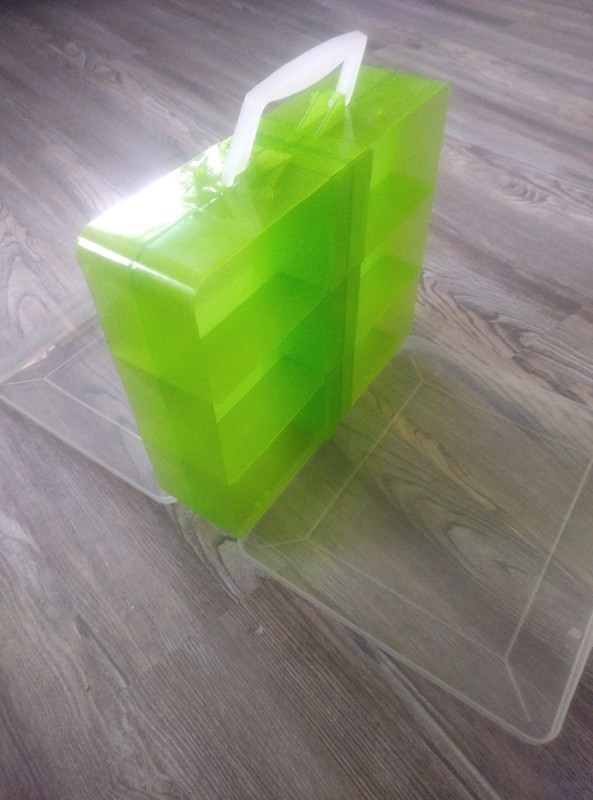 Plastic Storage Box with Handle, 12 larger Compartments 12small. gallery