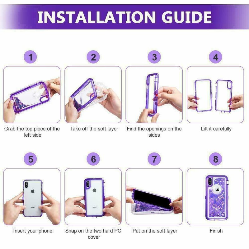 Shockproof Case For iPhone 16 15 14 13 12 11 Pro Max XS XR Liquid Glitter Cover gallery