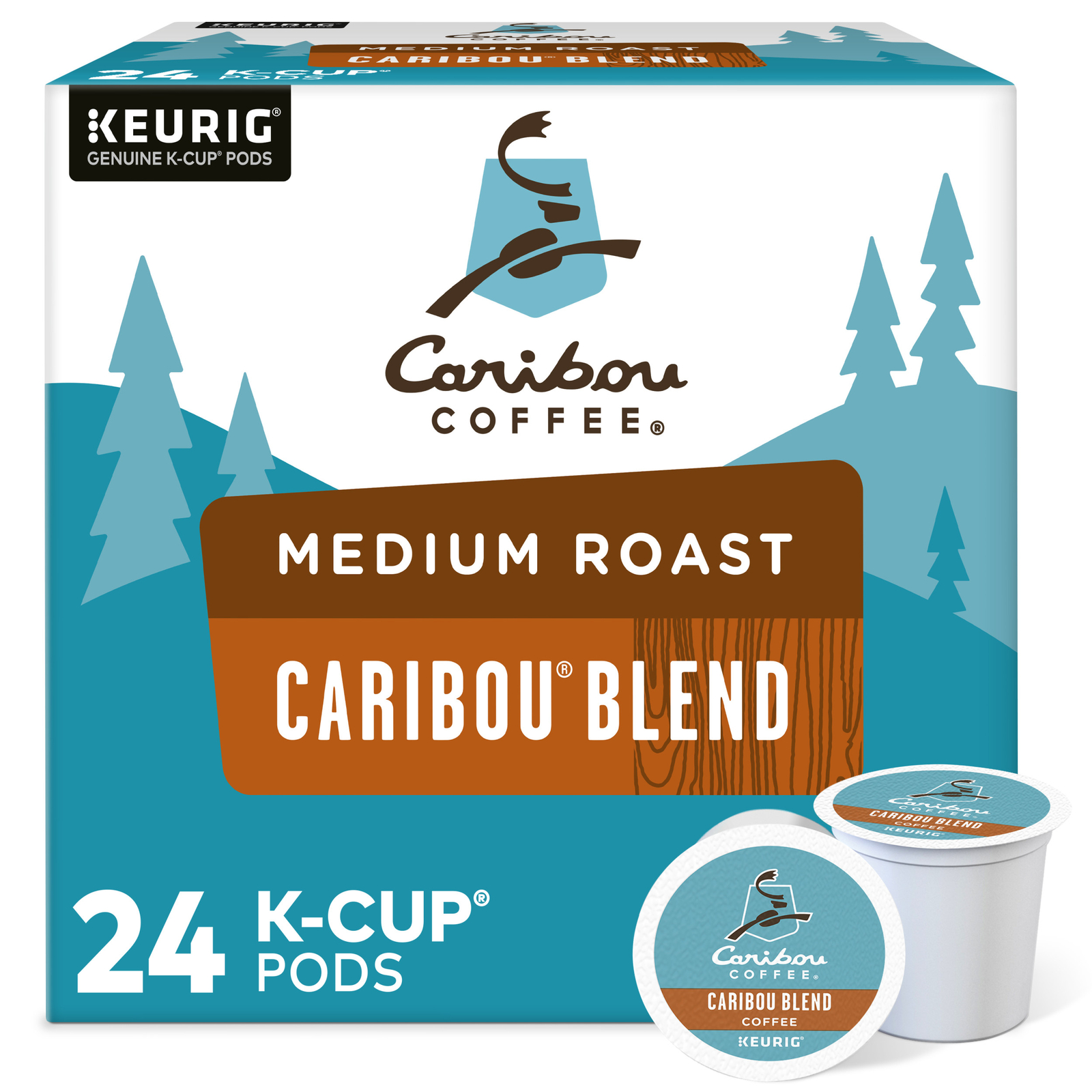 Caribou Blend Coffee, K-Cups, Medium Roast, 24 Count gallery
