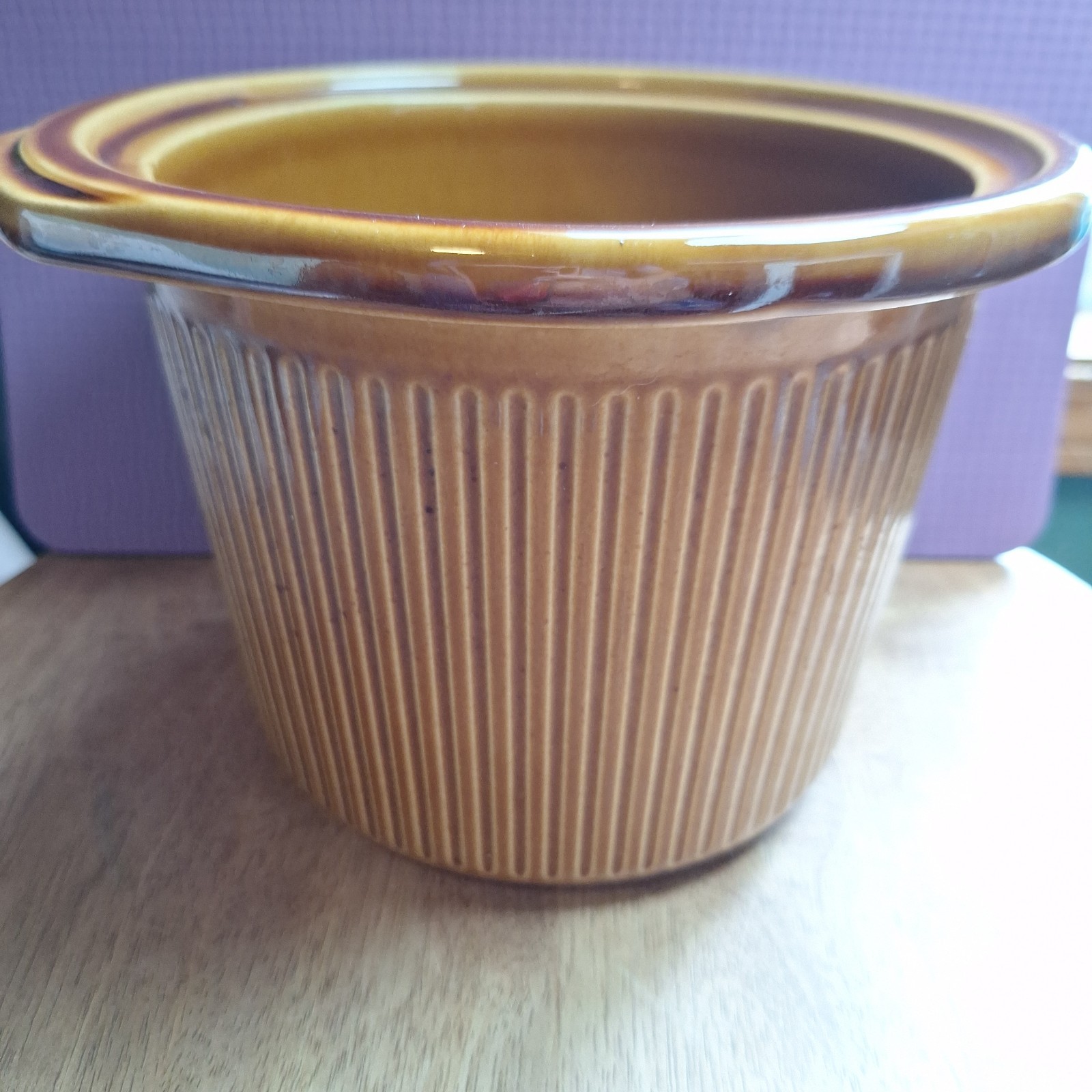 Vintage Replacement Rival Crock Pot Insert Stoneware Brown Bowl Pat# D-256-762 gallery