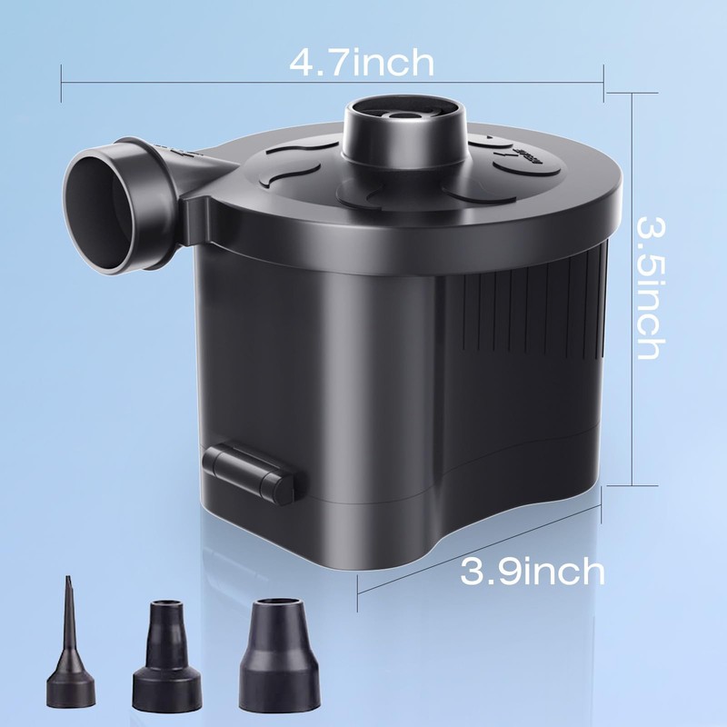 Battery Powered Blower for Inflatables, Quick Fill Electric Air Pump w/ 3 Nozzle gallery