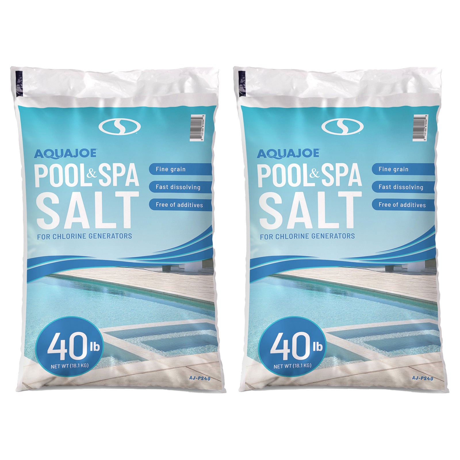 Aqua Joe 2 Pack 40 Lb Fast Dissolving Pool Spa Salt Chlorine Generators, AJ-PS40 gallery