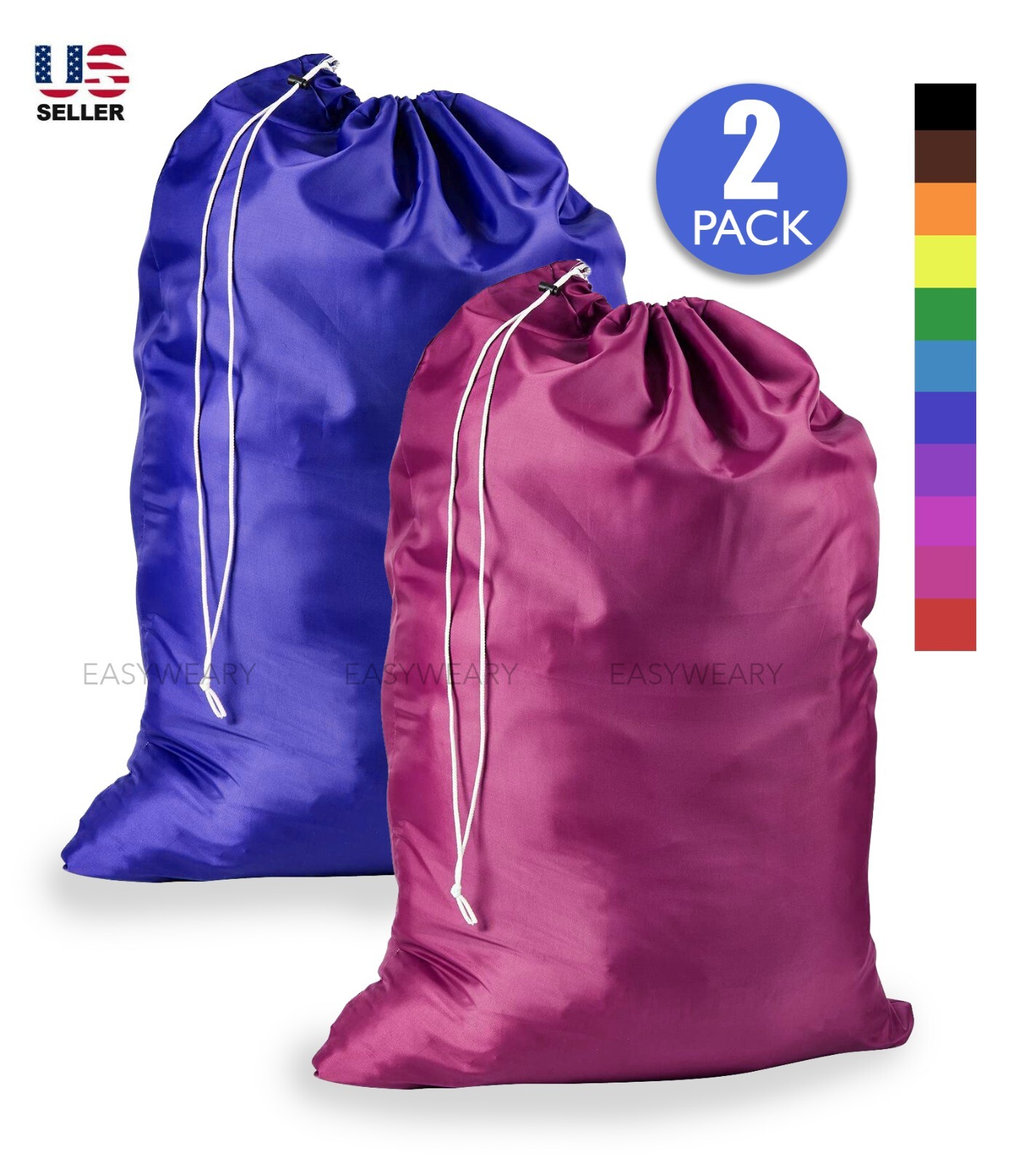 2 Pack Extra Large 30"X40" Washable Laundry Bag Heavy Duty Locking Drawstring gallery