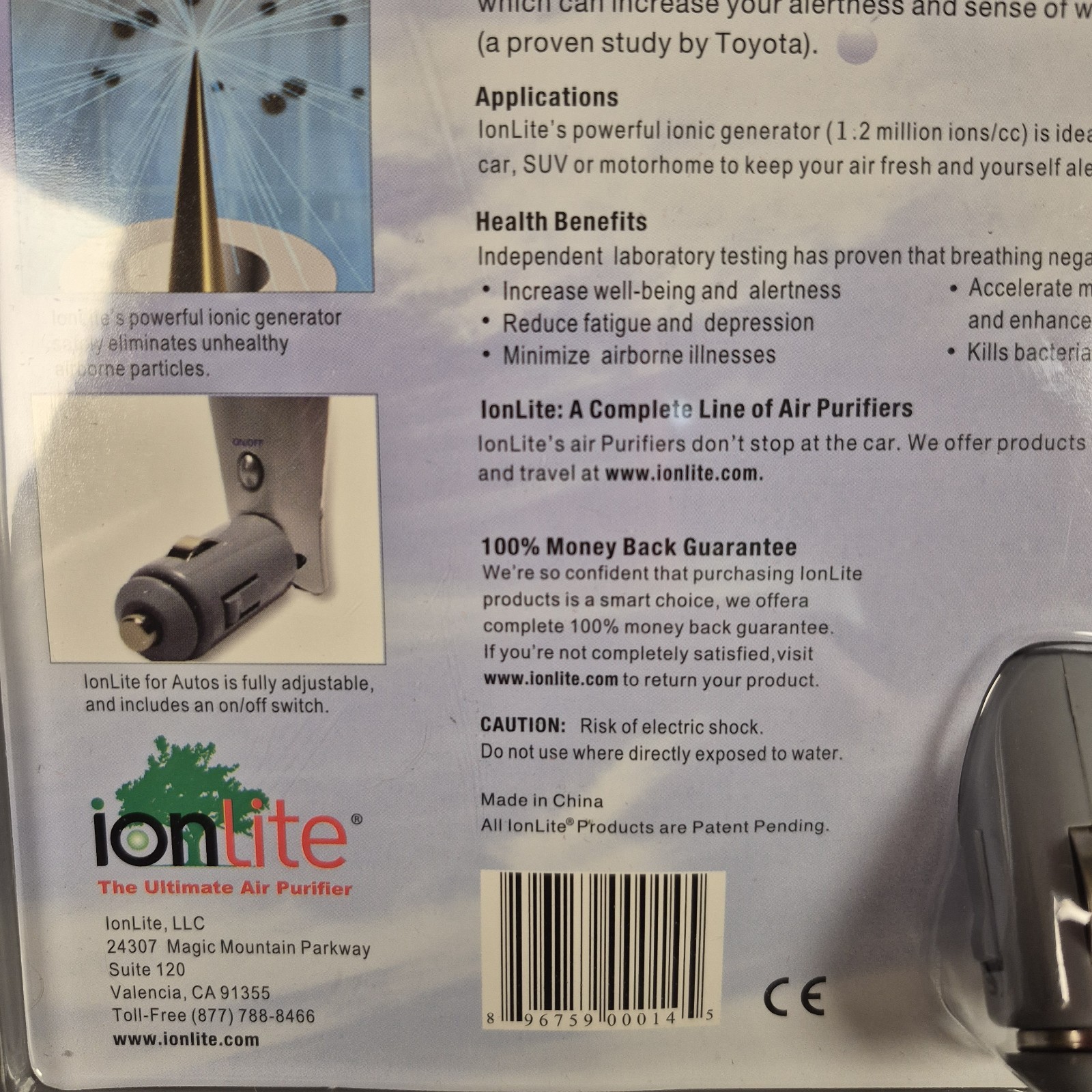 Car Air Purifier-OEM Ionlite-The Ultimate Air Purifier - Ionic Generator 12V gallery