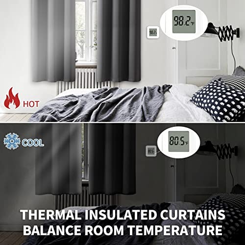 Small Window Curtains 36 Inches Long - Half 29"W x 36"L (Pack of 2) Dark Grey gallery