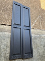 Builders Edge Raised Panel Shutters Black Plastic 15x75in Set of 2