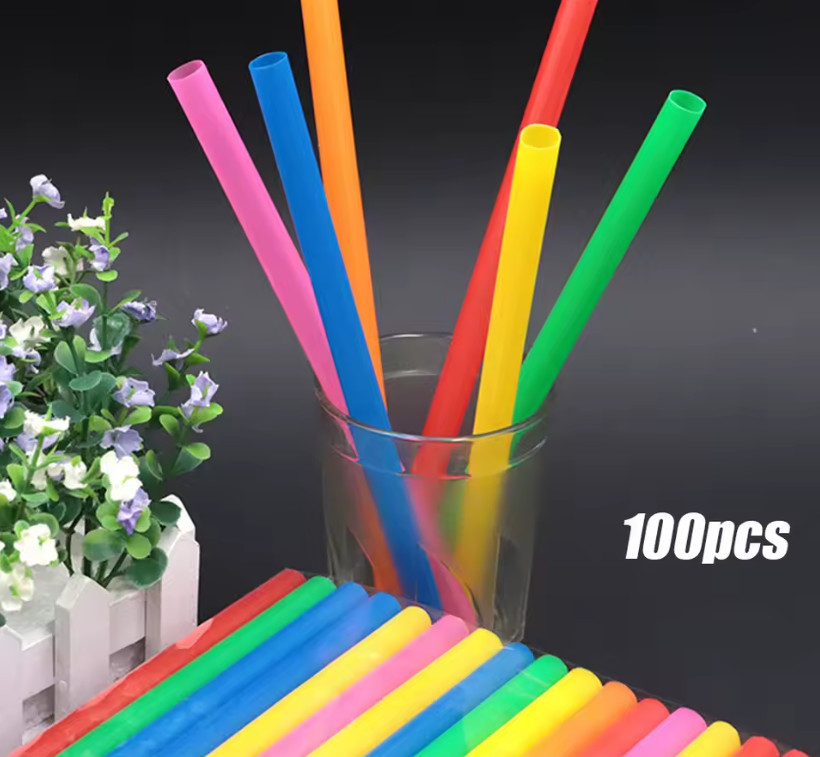 100pcs 21cm/8in Boba Milkshake Straws Extra Wide PP Smoothie Drinking Set - NEW gallery