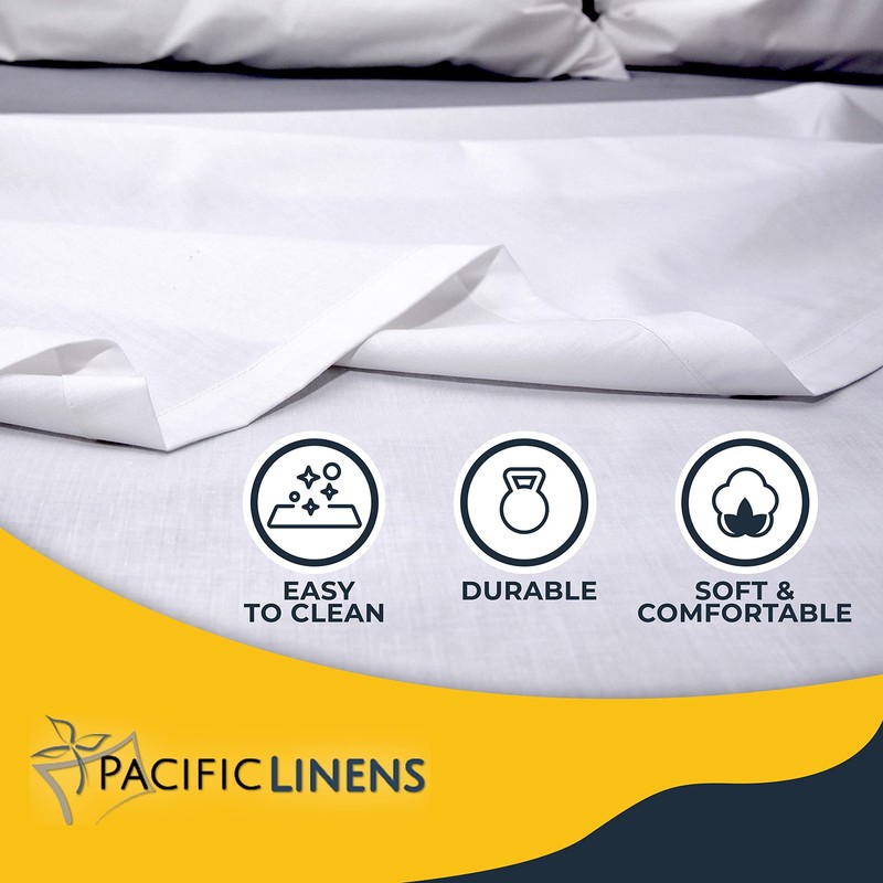 Solid White, Flat Bed Sheets, 1-Piece, 200 Thread Count Poly-Cotton Blend, gallery