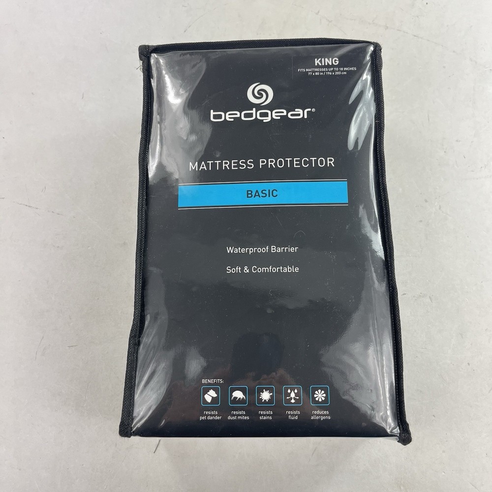 New Bedgear Basic Mattress Protector King Size Waterproof Breathable Soft White