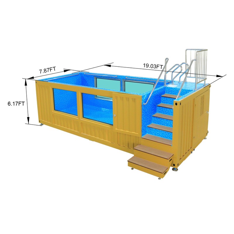 20ft Shipping Container Modified Swimming Pool with Steps Water Treatment System gallery