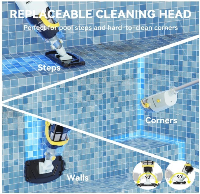 Handheld Pool Vacuum with Telescopic Pole, Cordless Rechargeable Pool Cleaner gallery