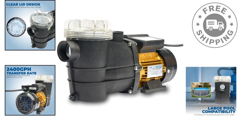 2400 GPH Powerful Self-Priming Pool Pump - Enhanced Water Clarity Guaranteed gallery