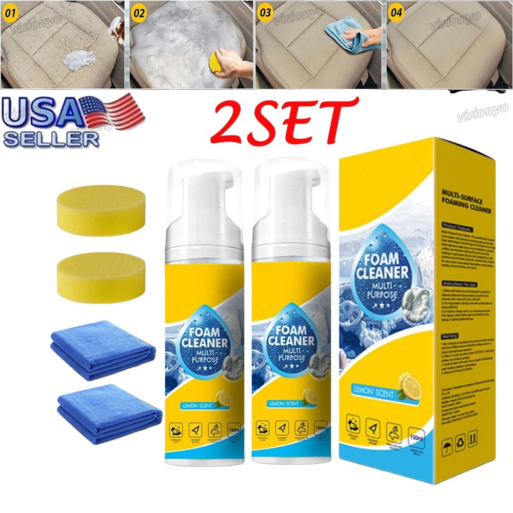 2SET 4-in-1 Multi-Enzyme Foam Cleaner, All-Purpose Spray 5oz with Sponge & Towel gallery