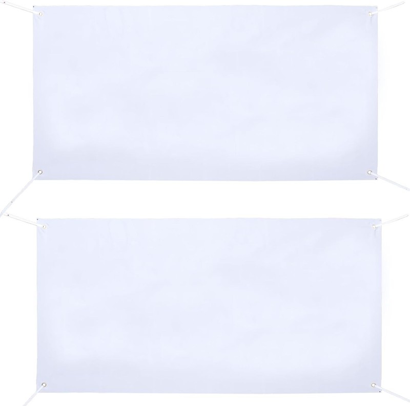 Versatile 2-Pack 2x4 Ft White Blank Banners for Indoor & Outdoor Events gallery