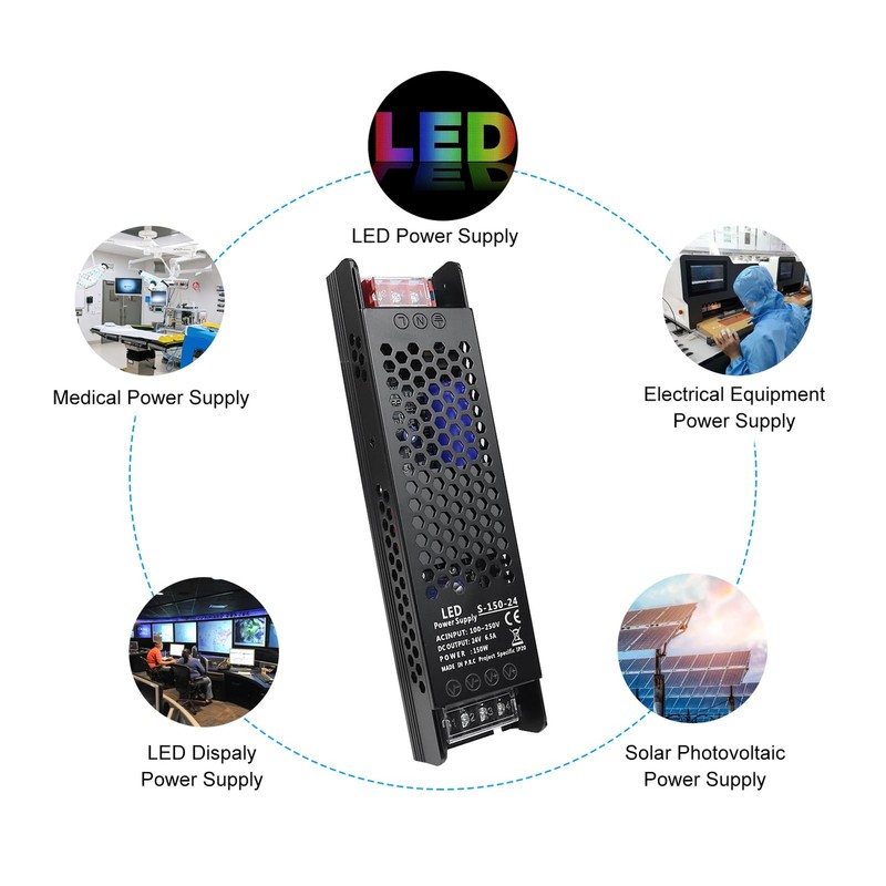 24V 6.5A 150W Universal Regulated Switching Power Supply 100-250V AC to 12V D... gallery