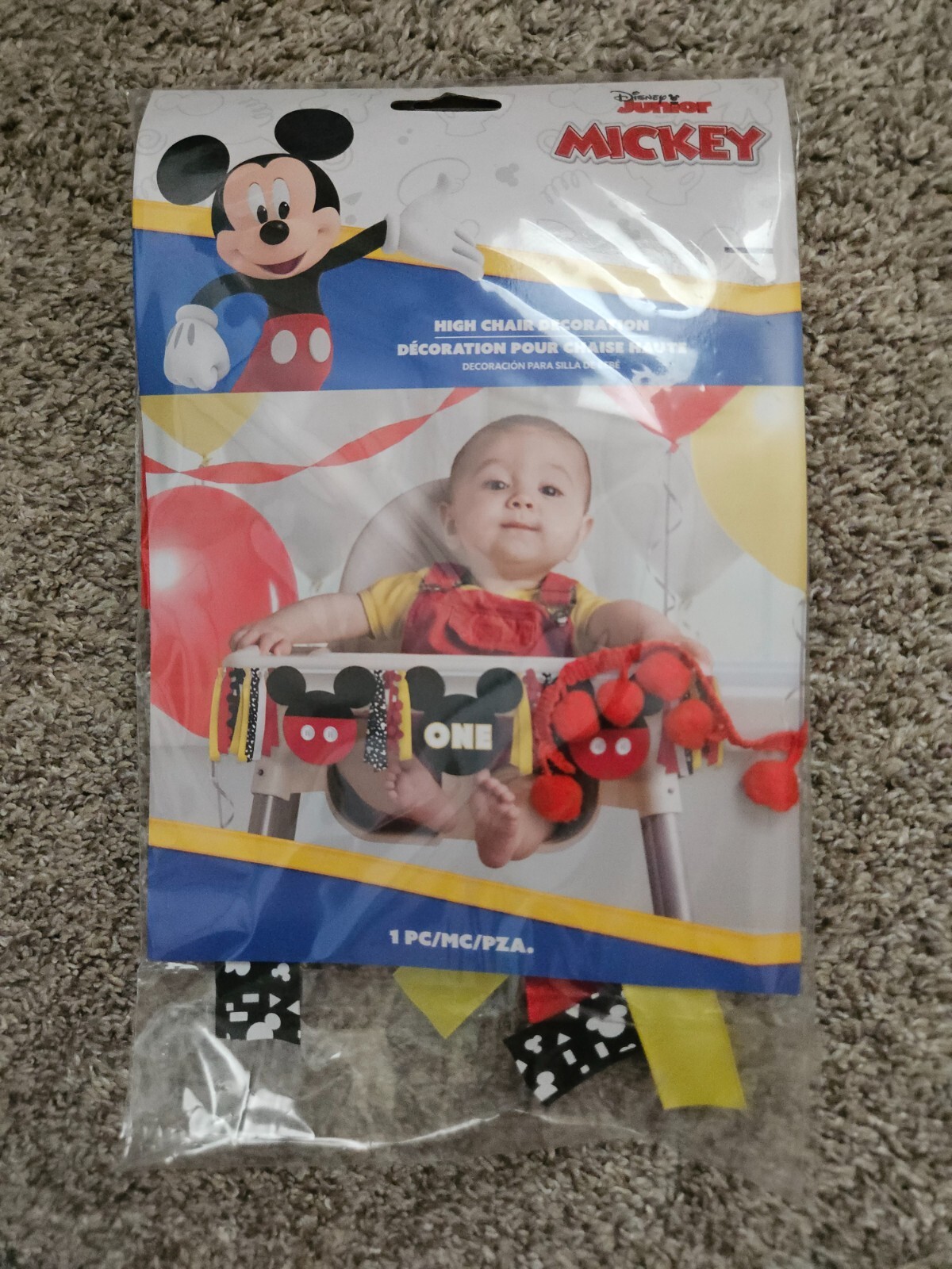 Mickey Mouse Disney Junior One Year Old Birthday Party High Chair Decoration gallery