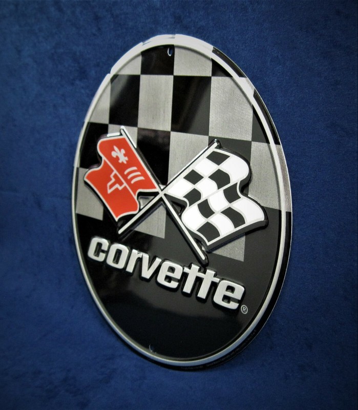 CORVETTE Checkered Chevrolet Embossed Metal Sign -Garage Shop Bar Man Cave Décor gallery