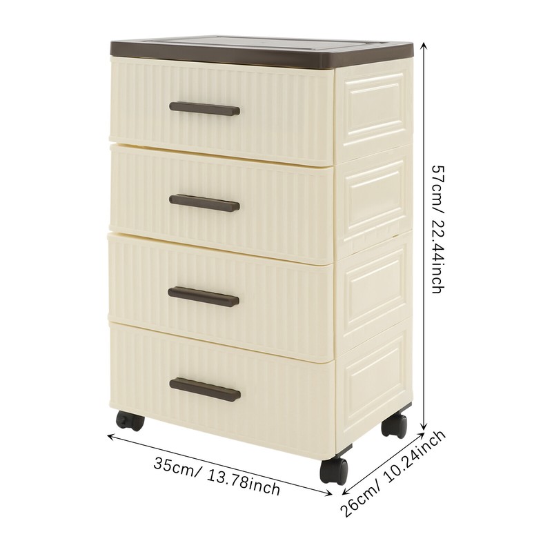 PP 4 Tier Drawer Storage Organizer, Storage Cabinet with 4 Universal Wheels gallery