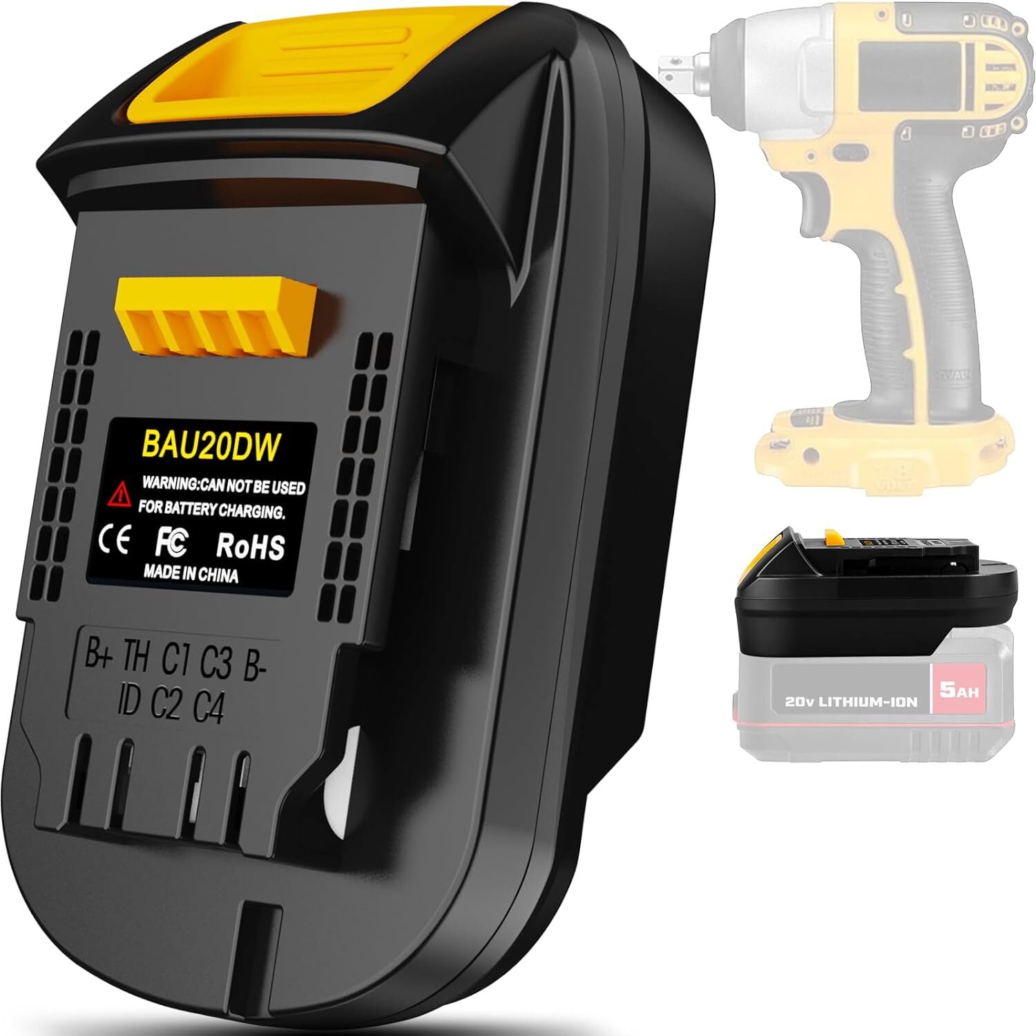 Battery Adapter For Bauer 20v Li-ion Convert to for Dewalt 18v 20v Cordless Tool gallery
