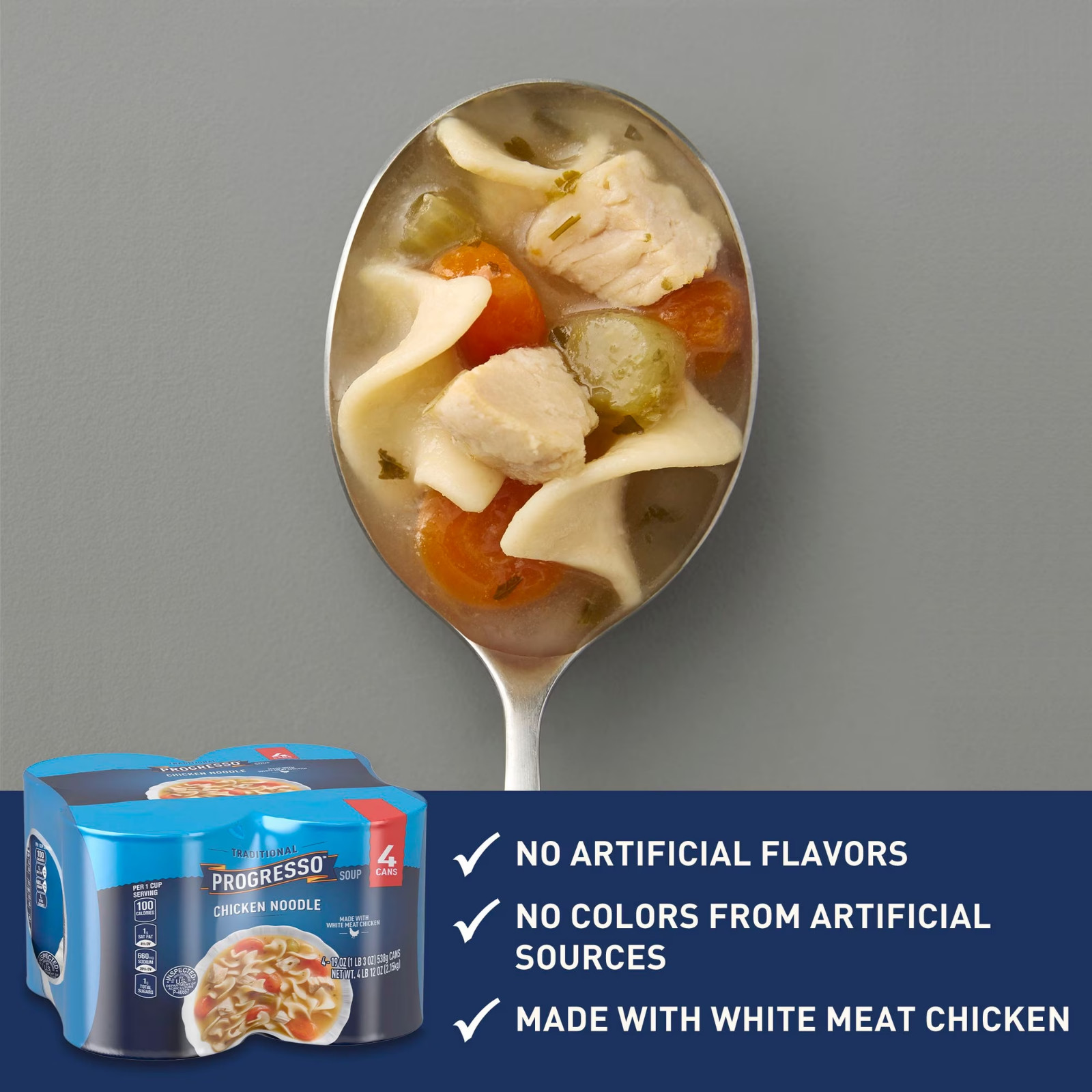 Progresso Traditional, Chicken Noodle Soup, Ready To Serve, 19 oz., 4 Pack gallery