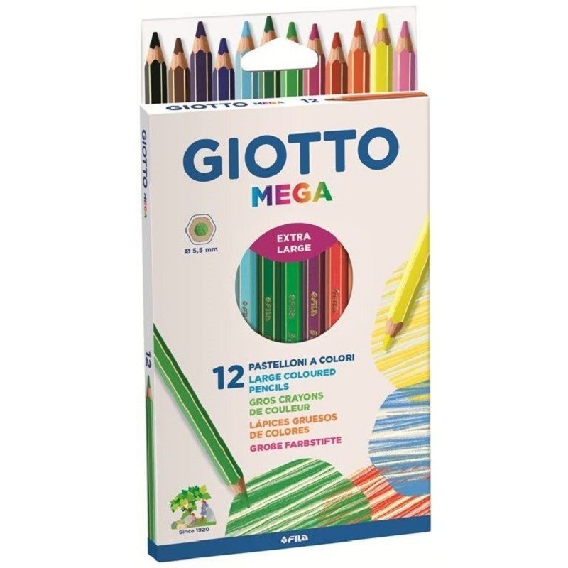 Giotto Fila Mega Case 12 Colored Pastels 225600 gallery