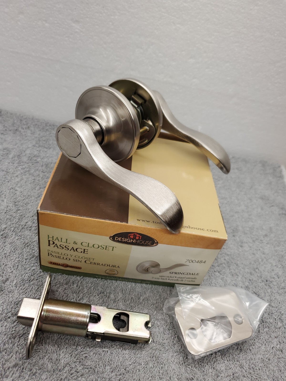 Design House 700484 Springdale 2-Way Latch Passage Door Handle, Reversible New gallery
