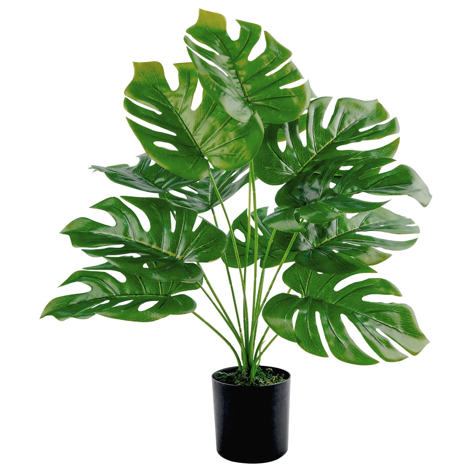 Toopify Artificial Palm Tree, 19" Large Fake Plants in Pot for 1ft 7in, Green gallery