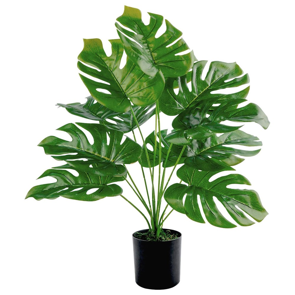 Toopify Artificial Palm Tree, 19" Large Fake Plants in Pot for 1ft 7in, Green