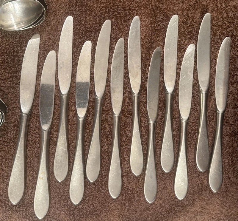 Vtg GORHAM GEORGETOWN OLD 56 Pc. Service For 7+ Stainless Steel Flatware READ gallery