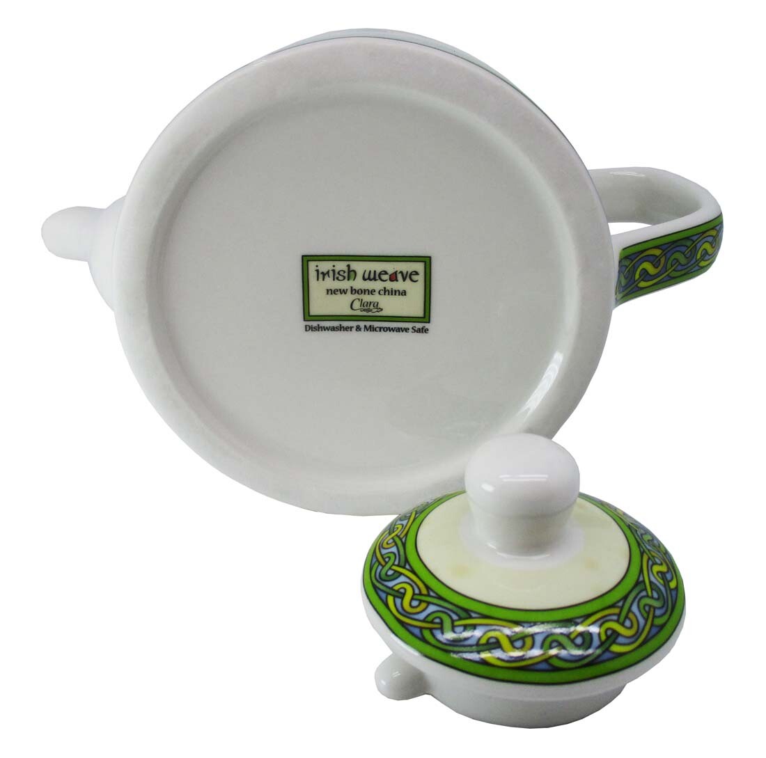 Celtic Shamrock Bone China Teapot Colorful Celtic Knot Design Irish Luck 22fl oz gallery