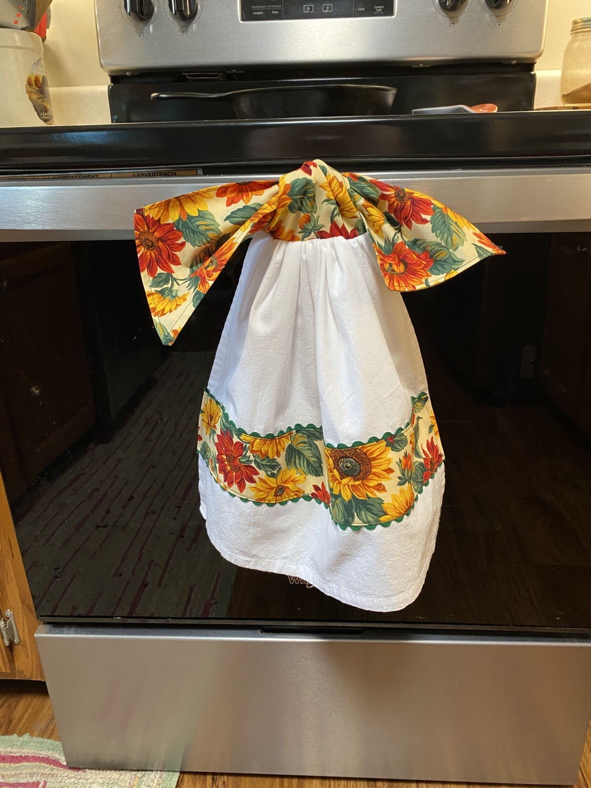 Unique Hanging Kitchen tea Towel handmade kitchen hand towel. Tie design. gallery
