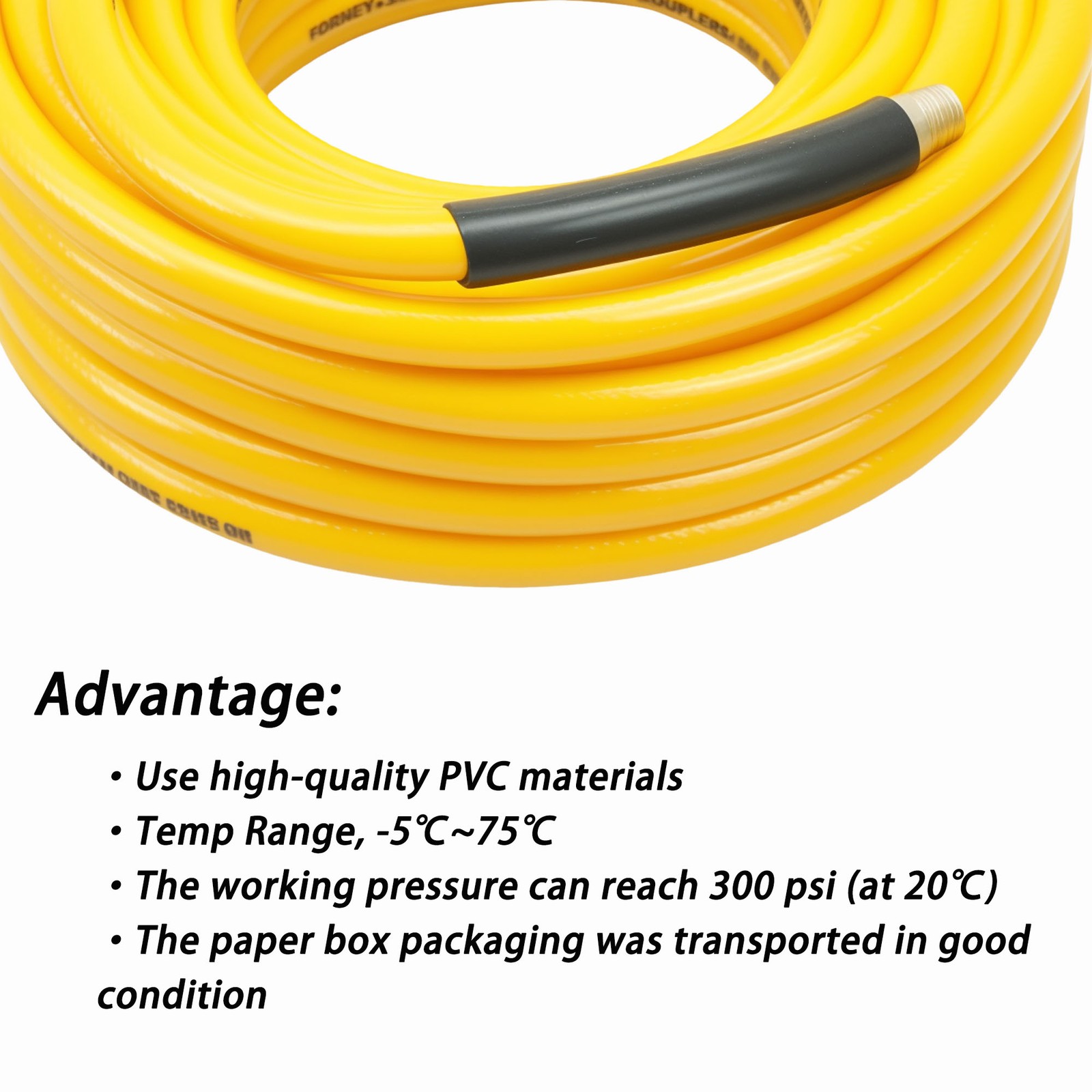 High-Quality 3/8 Inch × 50 ft Reinforced PVC Air Hose 50 Ft with Brass Fittings gallery
